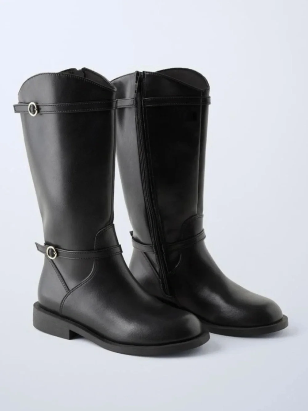 Zara Soft Knee-High Boots Size 5 (9.3 Inches) Black